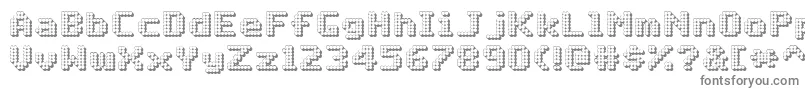 フォントMatrixComplex3DNc – 白い背景に灰色の文字
