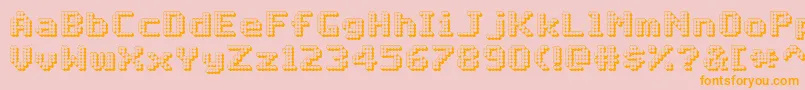 MatrixComplex3DNc-Schriftart – Orangefarbene Schriften auf rosa Hintergrund