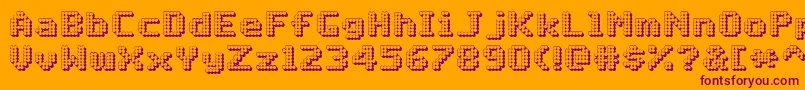 MatrixComplex3DNc Font – Purple Fonts on Orange Background
