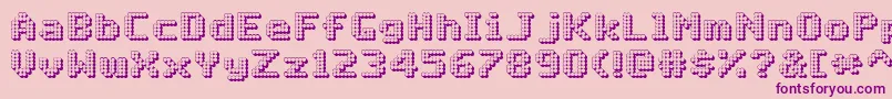 MatrixComplex3DNc Font – Purple Fonts on Pink Background