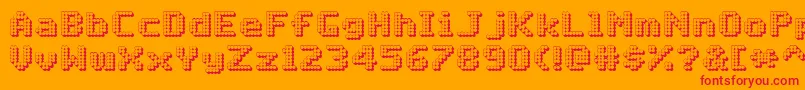 MatrixComplex3DNc Font – Red Fonts on Orange Background