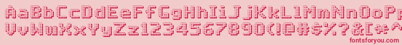 MatrixComplex3DNc Font – Red Fonts on Pink Background