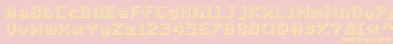 MatrixComplex3DNc Font – Yellow Fonts on Pink Background