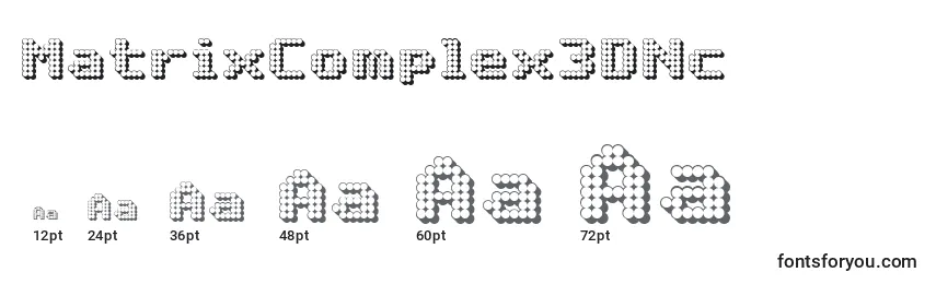Größen der Schriftart MatrixComplex3DNc