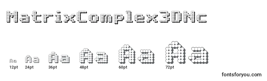 MatrixComplex3DNc-fontin koot