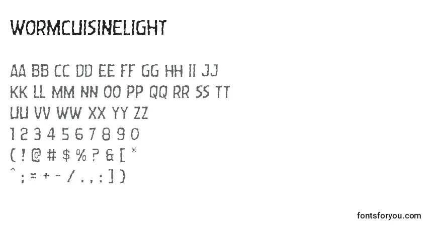 Wormcuisinelight Font – alphabet, numbers, special characters
