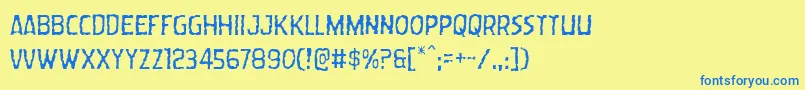 Wormcuisinelight Font – Blue Fonts on Yellow Background