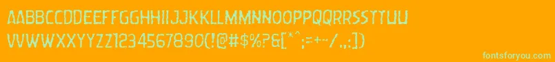 Wormcuisinelight Font – Green Fonts on Orange Background