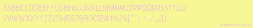 Wormcuisinelight-Schriftart – Rosa Schriften auf gelbem Hintergrund