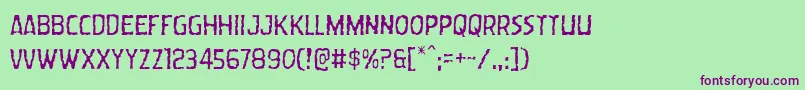 Wormcuisinelight Font – Purple Fonts on Green Background