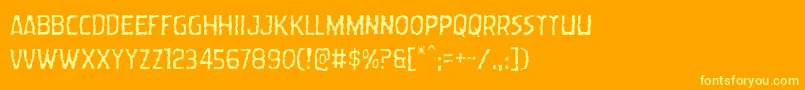 フォントWormcuisinelight – オレンジの背景に黄色の文字