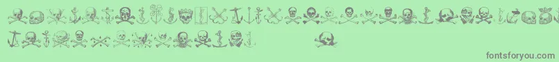 Piratestwo-Schriftart – Graue Schriften auf grünem Hintergrund