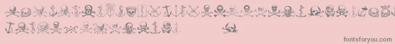 Piratestwo-Schriftart – Graue Schriften auf rosa Hintergrund