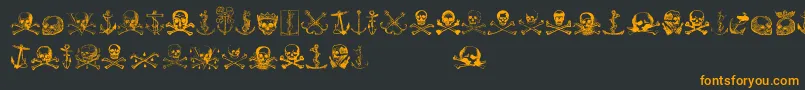 Piratestwo Font – Orange Fonts on Black Background