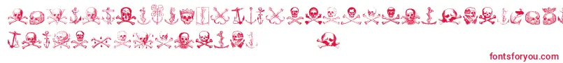 Piratestwo-Schriftart – Rote Schriften auf weißem Hintergrund