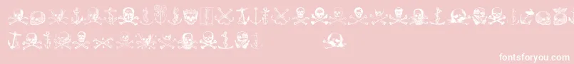 Piratestwo-Schriftart – Weiße Schriften auf rosa Hintergrund