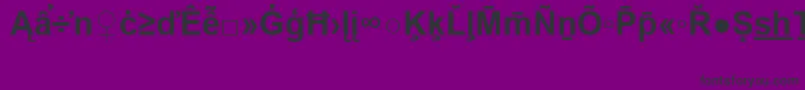 フォントArialSpecialG2Bold – 紫の背景に黒い文字
