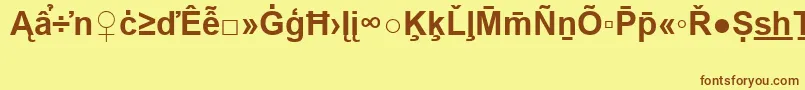 ArialSpecialG2Bold-Schriftart – Braune Schriften auf gelbem Hintergrund