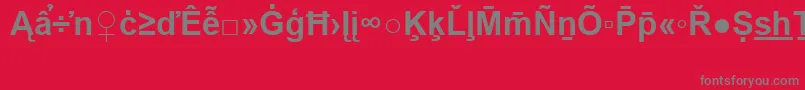 ArialSpecialG2Bold-Schriftart – Graue Schriften auf rotem Hintergrund