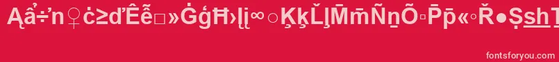 Czcionka ArialSpecialG2Bold – różowe czcionki na czerwonym tle