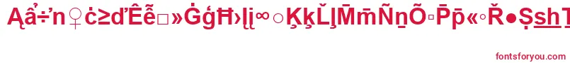 Czcionka ArialSpecialG2Bold – czerwone czcionki na białym tle