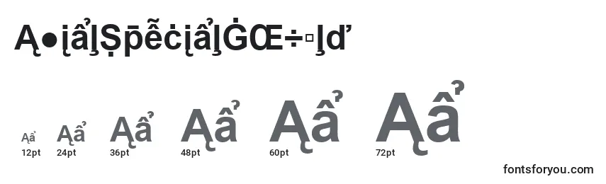 ArialSpecialG2Bold Font Sizes