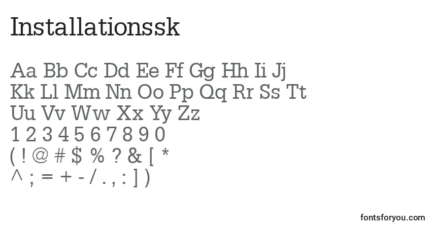 Czcionka Installationssk – alfabet, cyfry, specjalne znaki