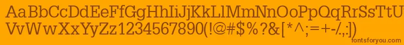 Installationssk-fontti – ruskeat fontit oranssilla taustalla