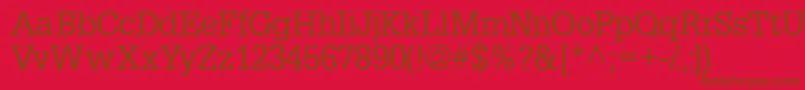 Installationssk-fontti – ruskeat fontit punaisella taustalla
