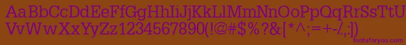 Installationssk Font – Purple Fonts on Brown Background