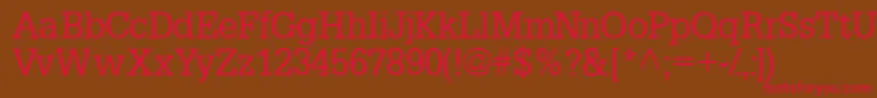 フォントInstallationssk – 赤い文字が茶色の背景にあります。