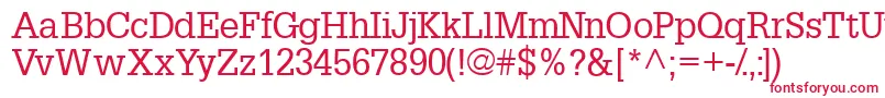 フォントInstallationssk – 白い背景に赤い文字