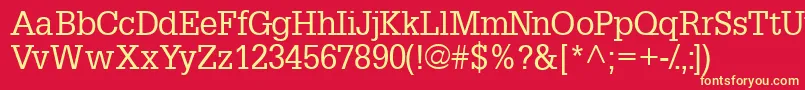 Installationssk-fontti – keltaiset fontit punaisella taustalla