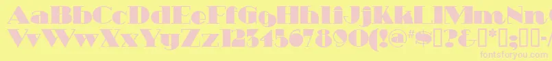 HeavytrippUltrabold-fontti – vaaleanpunaiset fontit keltaisella taustalla