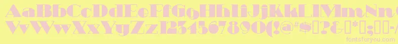 HeavytrippUltrabold-Schriftart – Rosa Schriften auf gelbem Hintergrund