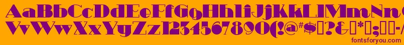 HeavytrippUltrabold-fontti – violetit fontit oranssilla taustalla