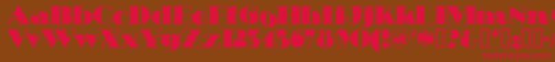 HeavytrippUltrabold-Schriftart – Rote Schriften auf braunem Hintergrund