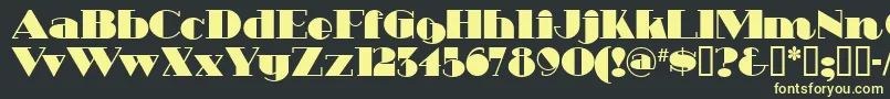 フォントHeavytrippUltrabold – 黒い背景に黄色の文字