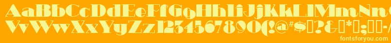 HeavytrippUltrabold-Schriftart – Gelbe Schriften auf orangefarbenem Hintergrund