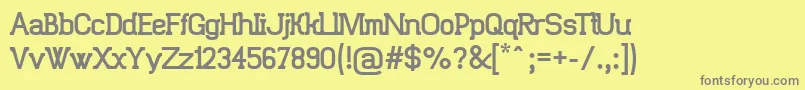 Trunkmill Font – Gray Fonts on Yellow Background