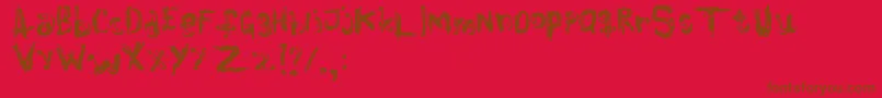 Clrblnd-Schriftart – Braune Schriften auf rotem Hintergrund