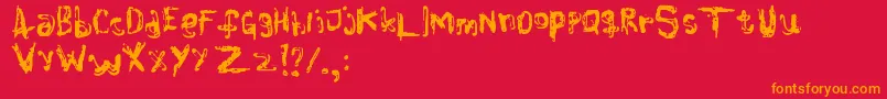 Clrblnd Font – Orange Fonts on Red Background