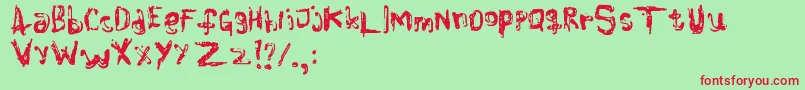 Clrblnd Font – Red Fonts on Green Background