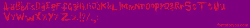 Clrblnd-Schriftart – Rote Schriften auf violettem Hintergrund