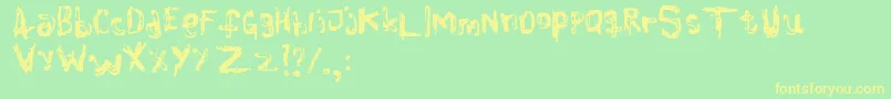 Clrblnd Font – Yellow Fonts on Green Background