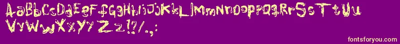 Clrblnd Font – Yellow Fonts on Purple Background