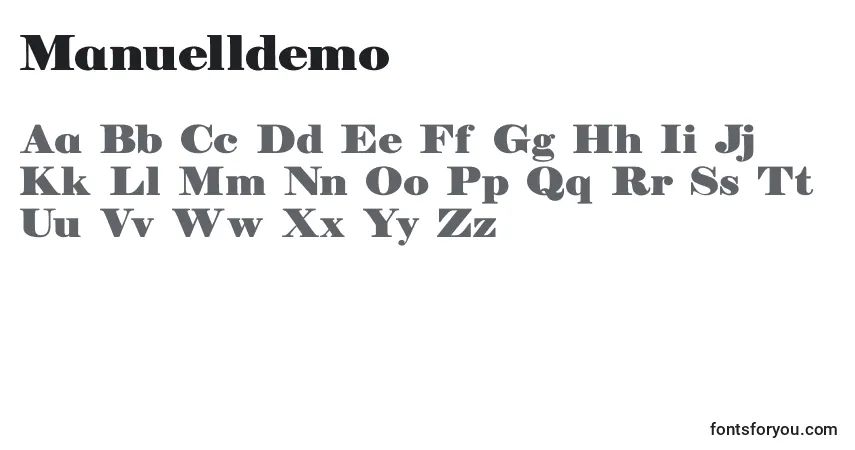 Schriftart Manuelldemo (81168) – Alphabet, Zahlen, spezielle Symbole