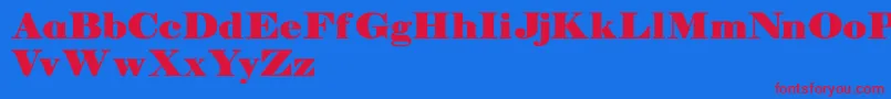 Manuelldemo Font – Red Fonts on Blue Background