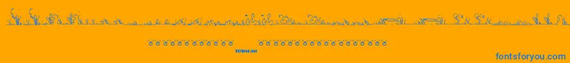 LalineaSea-Schriftart – Blaue Schriften auf orangefarbenem Hintergrund