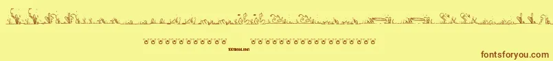 LalineaSea-fontti – ruskeat fontit keltaisella taustalla